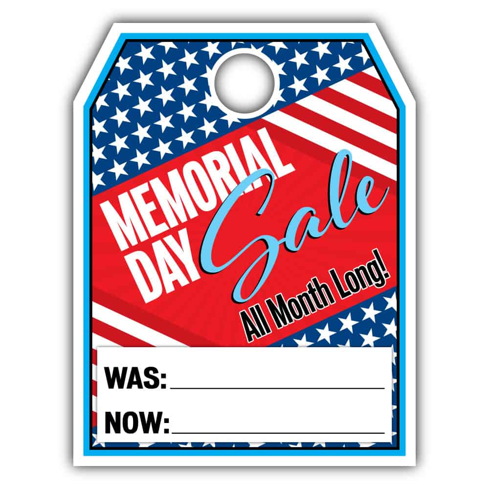 Memorial Day Sale All Month Long Hang Tag