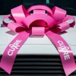 Pink Cure Breast Cancer Awareness Giant Car Bow