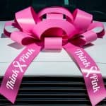 Think Pink Breast Cancer Awareness Giant Car Bow