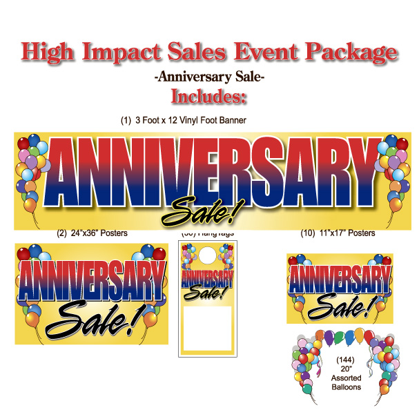 Anniversary Sale Banner Celebration Store Wide Event Sign 48x120